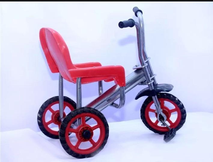 Baby Tricycle Double Seat Made with Durable Solid Material Tyre and Fiber Seat