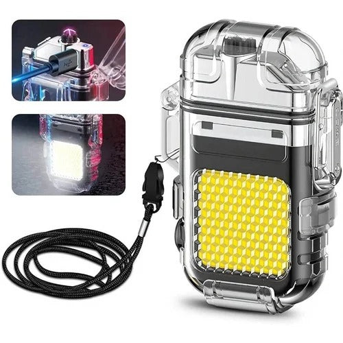 Transparent Electric Lighter USB Camping COB Light Rechargeable Waterproof