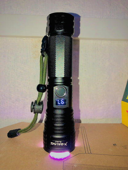 2KM Long Range Rechargeable LED Flashlight | Super Bright, Waterproof, Camping & Security Torch