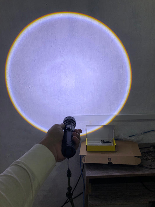 2KM Long Range Rechargeable LED Flashlight | Super Bright, Waterproof, Camping & Security Torch