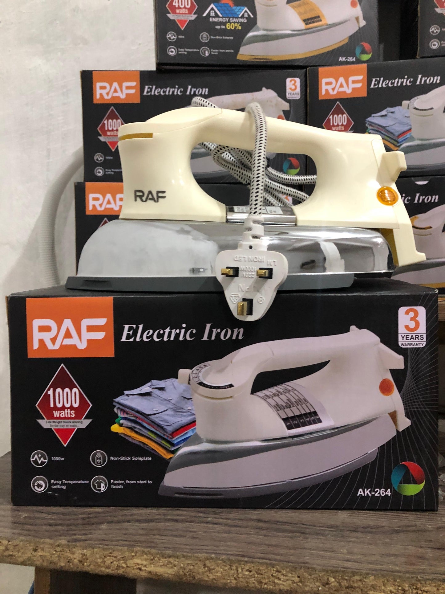 3 Year's Warranty | RAF Electric Iron – Non-Stick Soleplate