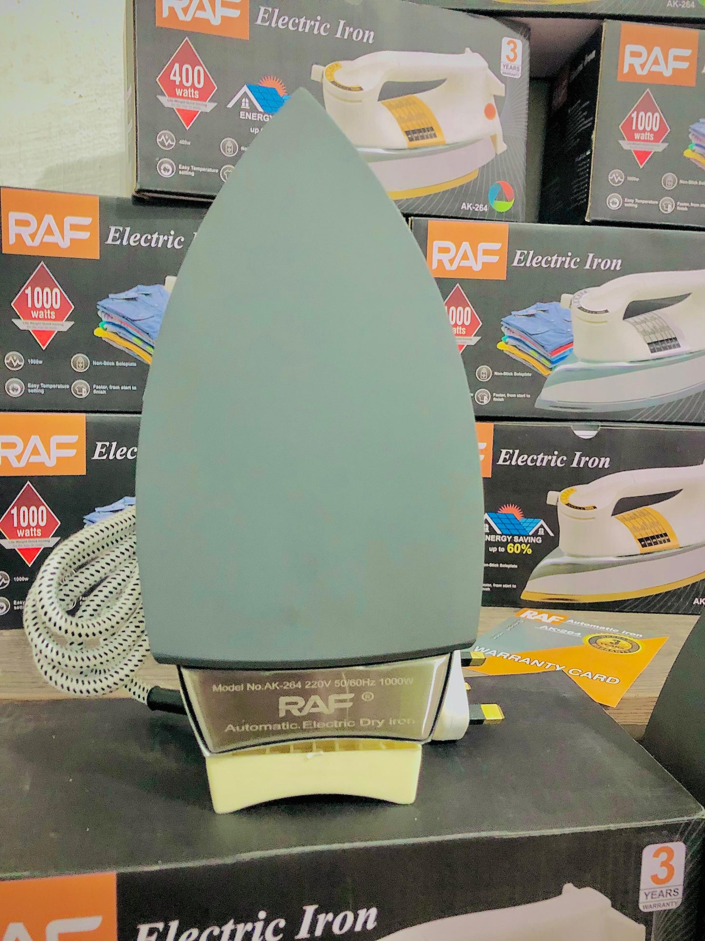 3 Year's Warranty | RAF Electric Iron – Non-Stick Soleplate