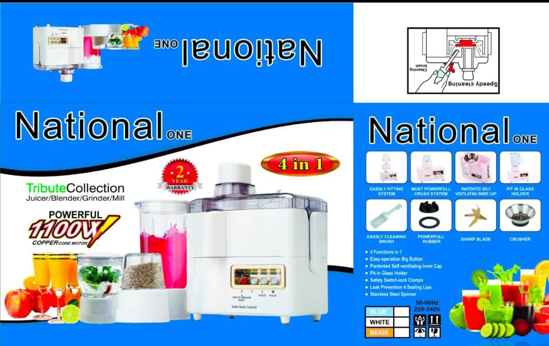 National Romex 4 in 1 Juicer Blender Grinder With Drymill