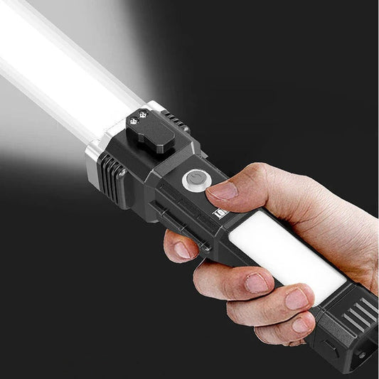 Multifunction Emergency Hammer Flashlight with Power Bank
