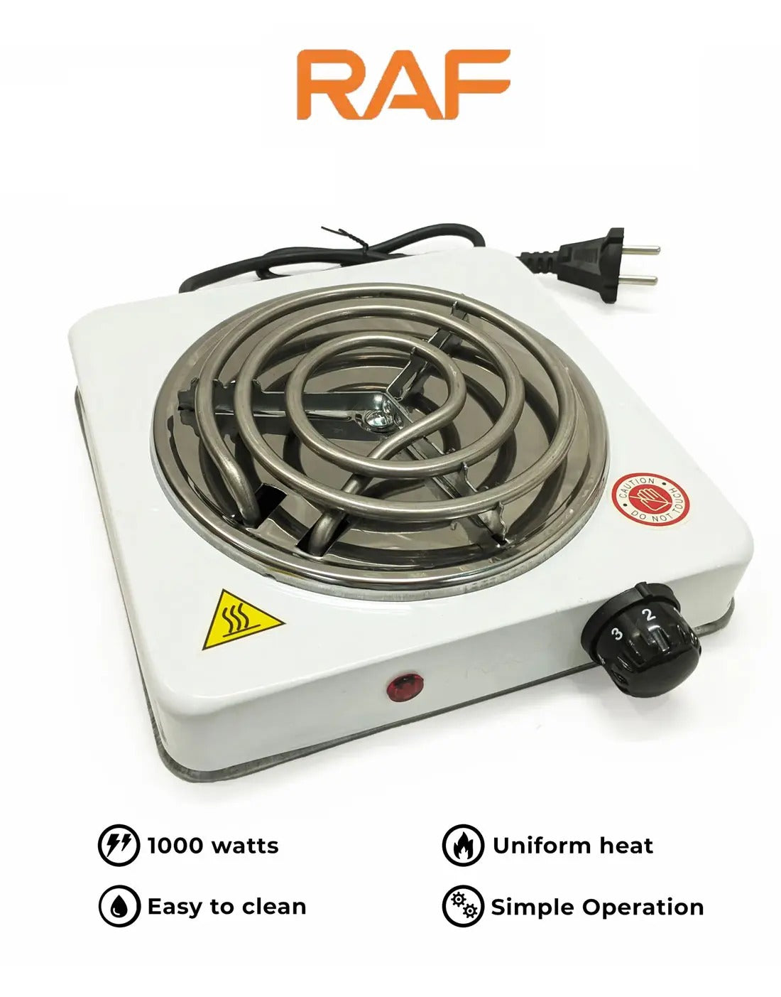 Electric Stove – RAF Electric Stove 1000W – Single Burner Hot Plate – Portable Chula For Cooking