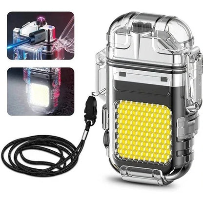 Transparent   Electric   Lighter   USB   Camping   COB   Light   Rechargeable   Waterproof