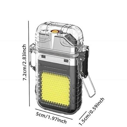 Transparent   Electric   Lighter   USB   Camping   COB   Light   Rechargeable   Waterproof