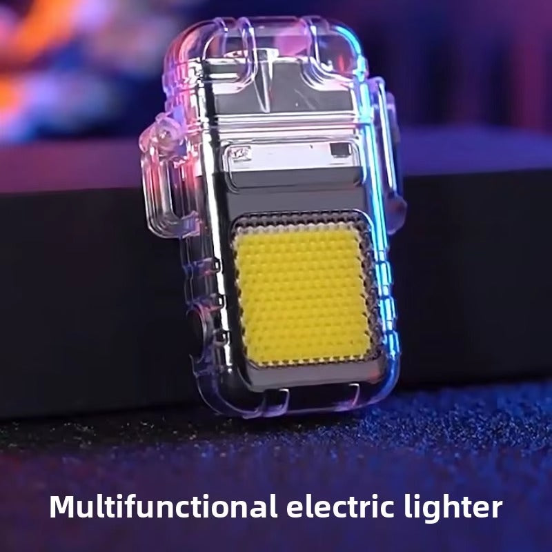 Transparent   Electric   Lighter   USB   Camping   COB   Light   Rechargeable   Waterproof