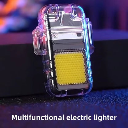 Transparent   Electric   Lighter   USB   Camping   COB   Light   Rechargeable   Waterproof