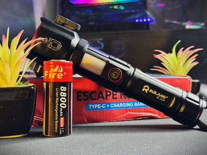 Ruilang RL-2210 Emergency Flashlight & Power Supported LED Powerful 1KM Range Torch